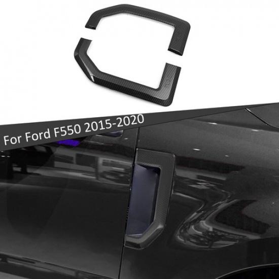 2x Fender Emblems Trim Cover For Ford F250 F350 F450 F550 2015- Carbon Fiber