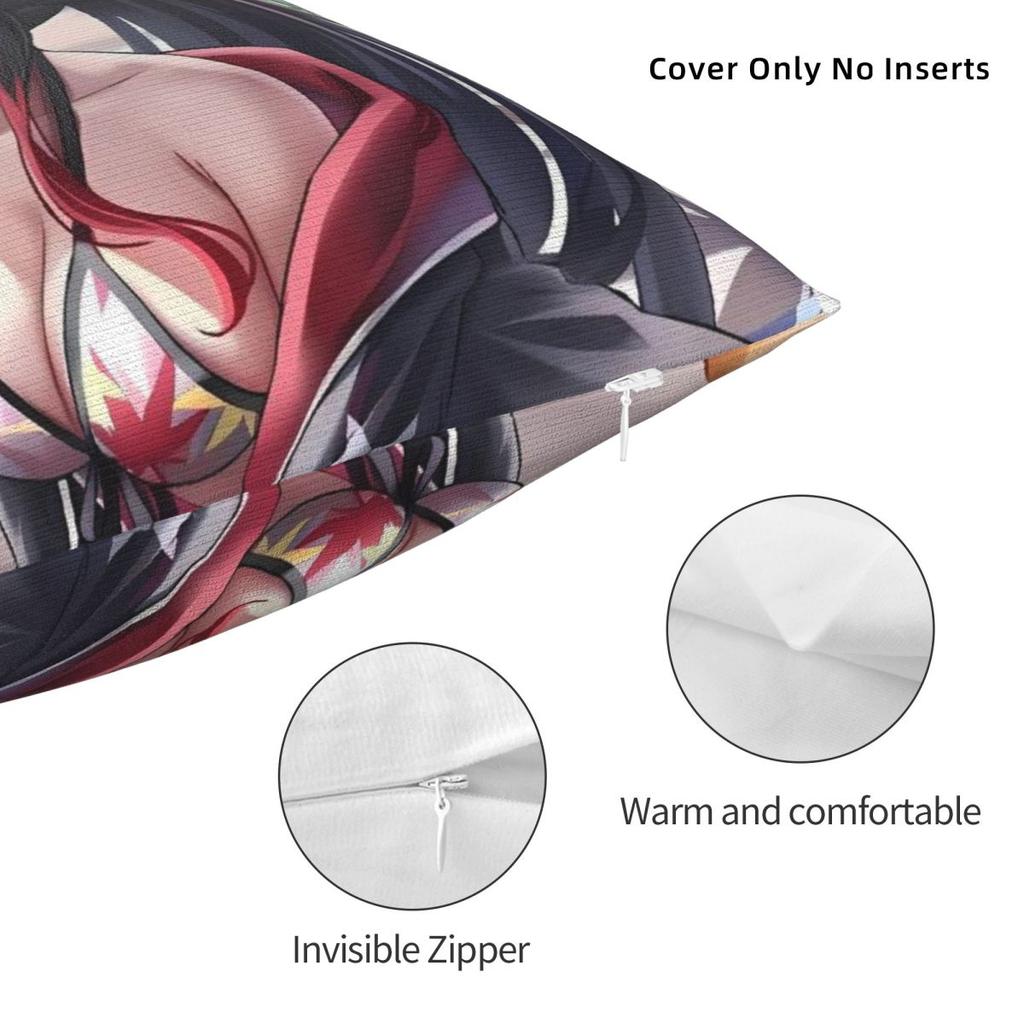 Ookami Mio Pillow Cover Retro Trendy Pillow Case Office Car Home Decorative Cushion Cover Square Design Pillowcases Birthday