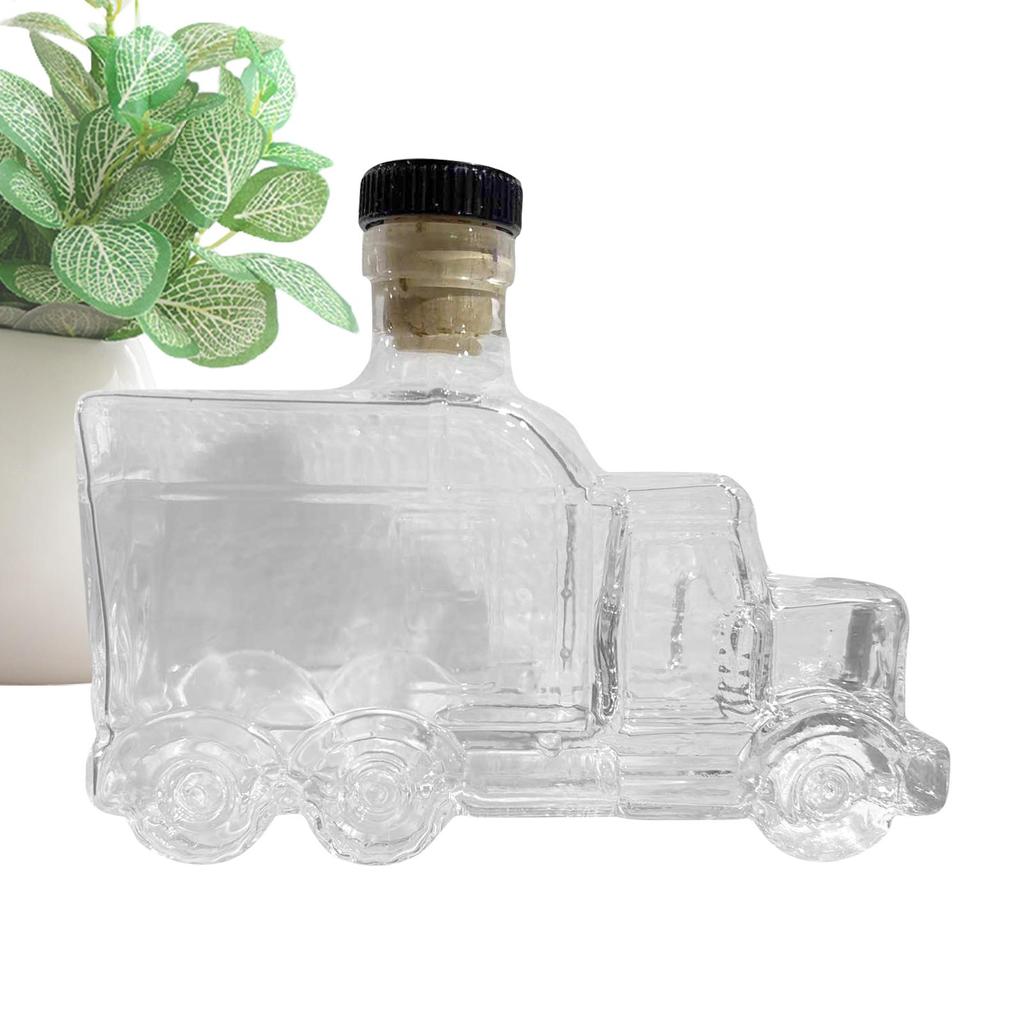 Bourbon Decanter Whiskey Pourer Half Truck 375ml Decorative Decanter with Interesting Stopper for Liquor Beer Champagne Hosting