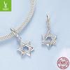 Hexagram Pendant 925 Sterling Silver Platinum Plated Simple Diy Bracelet Versatile Accessories Source Factory