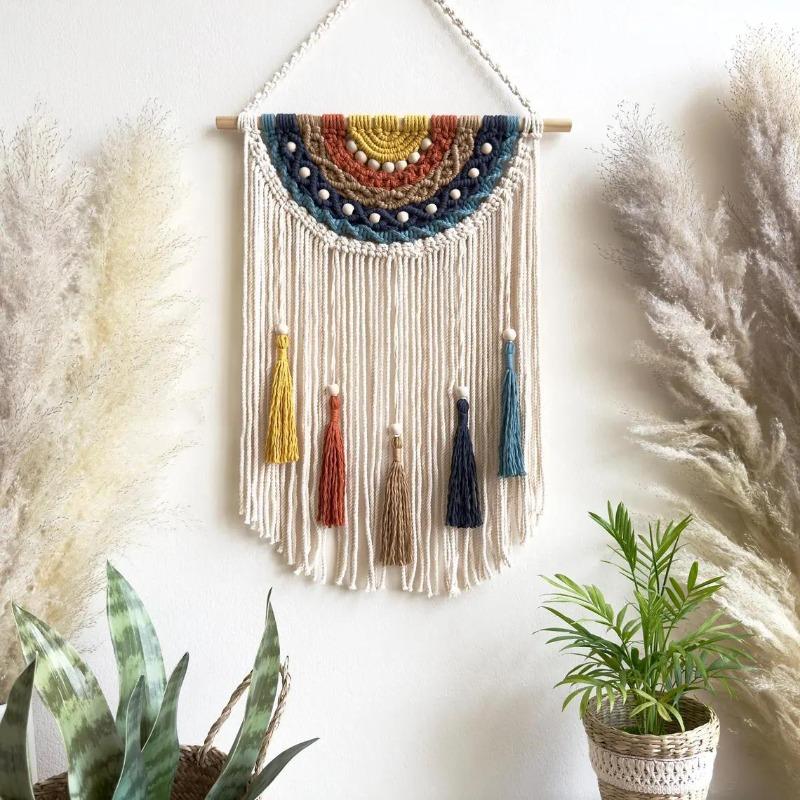 Home Decor Wall Hanging Ornament Colorful Wall Pendant for Hotel Homestay Bedroom Headboard Background Decoration