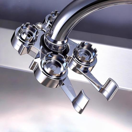 12-в-1 Ключ для аератора Міцний Металевий Стійкий до Іржі Інструмент для Зняття Насадки-Розпилювача Змішувача Кухонний Ванний Раковина Сантехнічний Ремонтний Інструмент