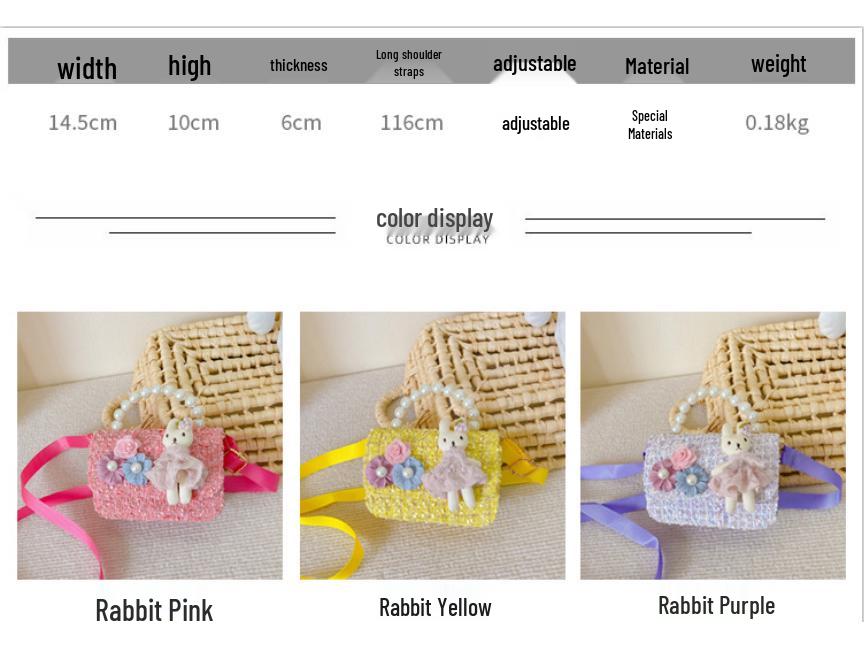 New Girls' Pearl Tweed Handbag: Trendy Little Flower Princess Crossbody Bag