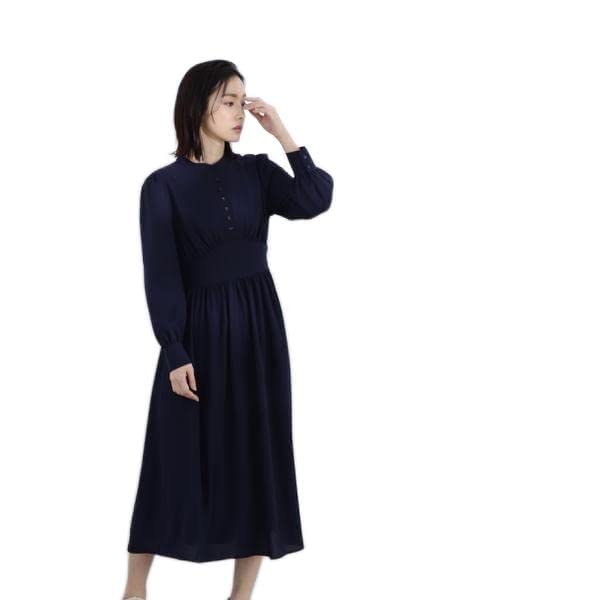 Beauty Casual Wide Waist Yoke Navy [Natural Basics] Dress, Dress, Women's,