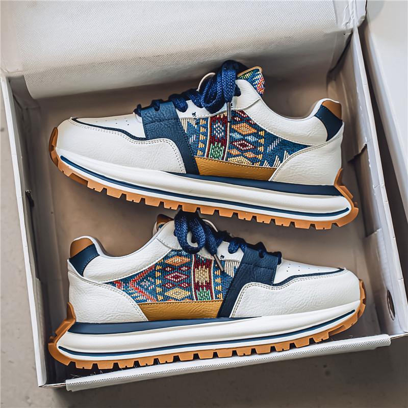 

European station men s shoes spring 2025 new cloth sports shoes youth platform personality comfortable casual trendy shoes 44