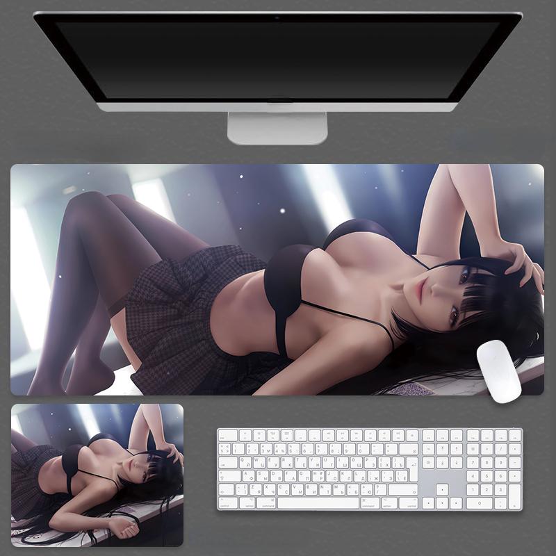 Tappetino per tastiera Anime sexy nudo HD stampa tappetino per mouse grande tappetino per mouse da gioco in gomma tappetino da scrivania antiscivolo per tette grandi