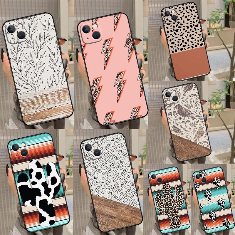 Boho Botanisches Blatt Kuh Kaktus Hülle Für Samsung Galaxy M16 M36 M56 M06 M52 M32 M12 M54 M34 M14 M35 M55 M15 M11 M31 M13 M53