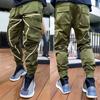 Men Cargo Pants Ankle-banded Reflective Patchwork Multi Pockets Loose Casual Straight Leg