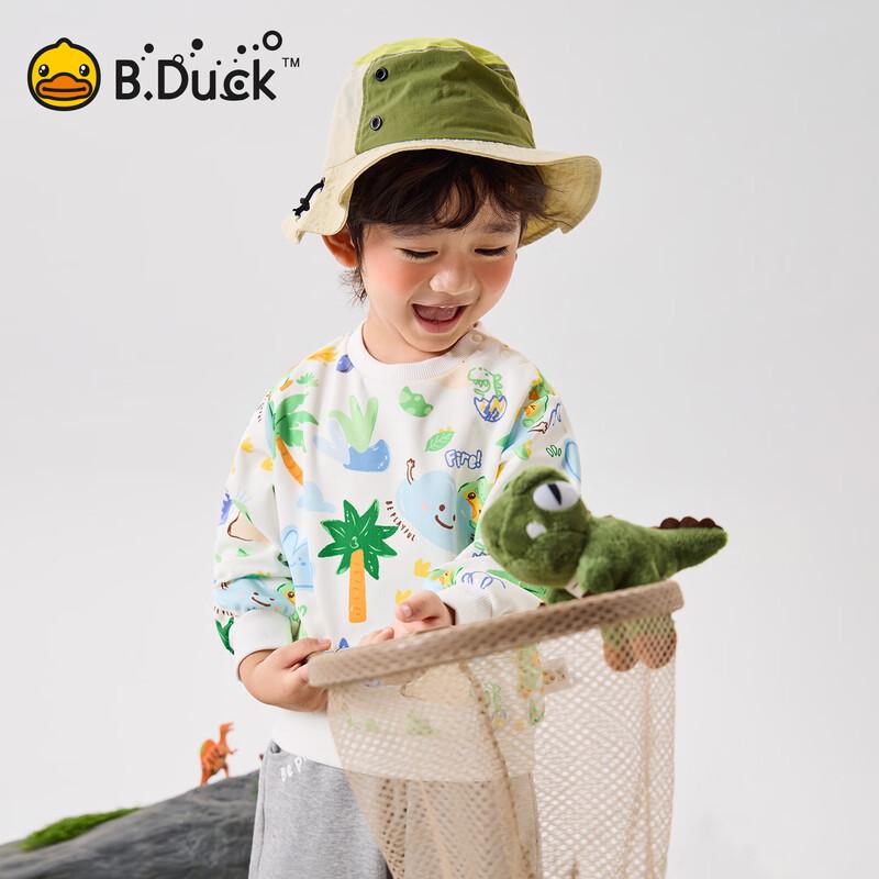 B.Duck Boys' Dinosaur Pullover Sweatshirt