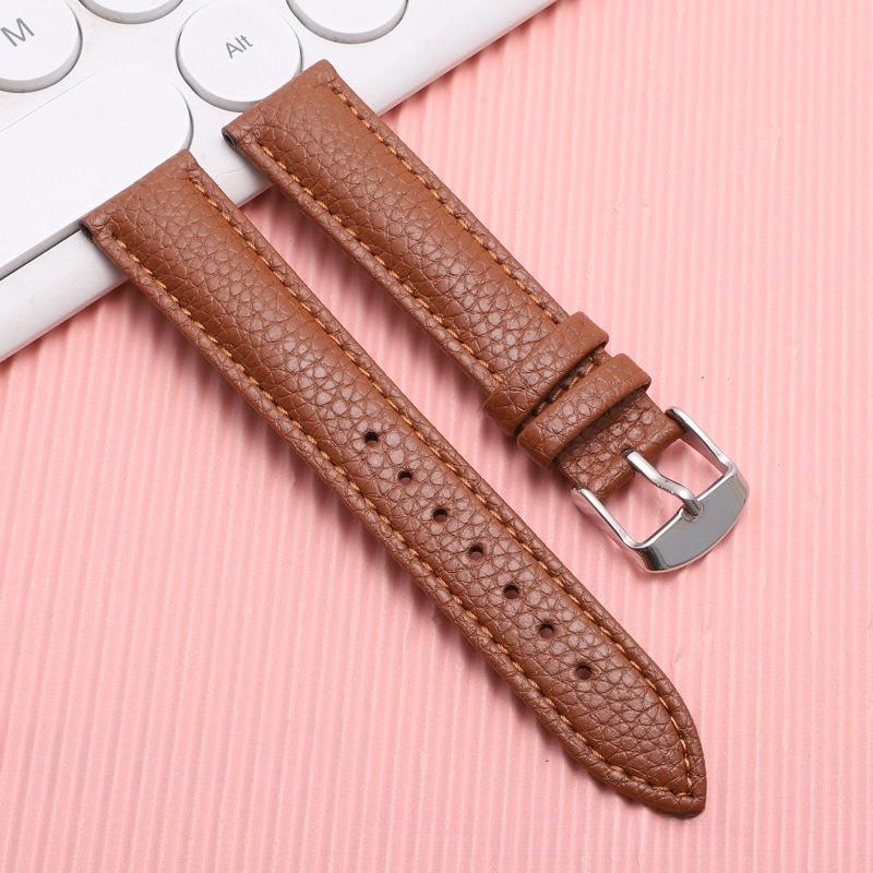 Soft Leather Strap Double-sided Lychee Pattern Business Color Watch Strap Accessories