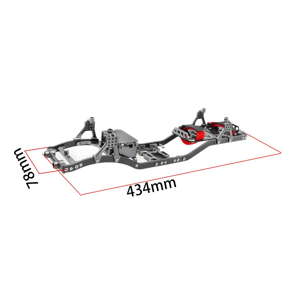 

1/10 RC Crawler Carbon Fiber Girder 4MM CNC Metal Car Chassis Frame Body Kit Parts For Axial SCX10 II Rock Off Road Truck сірий колір