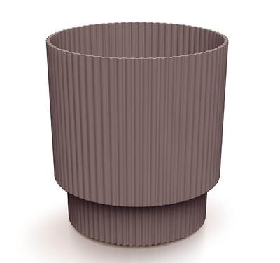 Dirty Ribbed Plastic Pot On Leg, Milly Round Planter