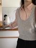 2026 Spring/Summer Women's 100% Wool Sleeveless U-Neck Knit Vest in Solid Color, Light Luxury Style