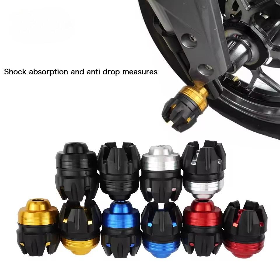 2 PCS  Motorcycle Front and Rear Wheel Crash Protectors Cups Anti-fall Frame Slider Aluminum Modification Motorcycle Accessories