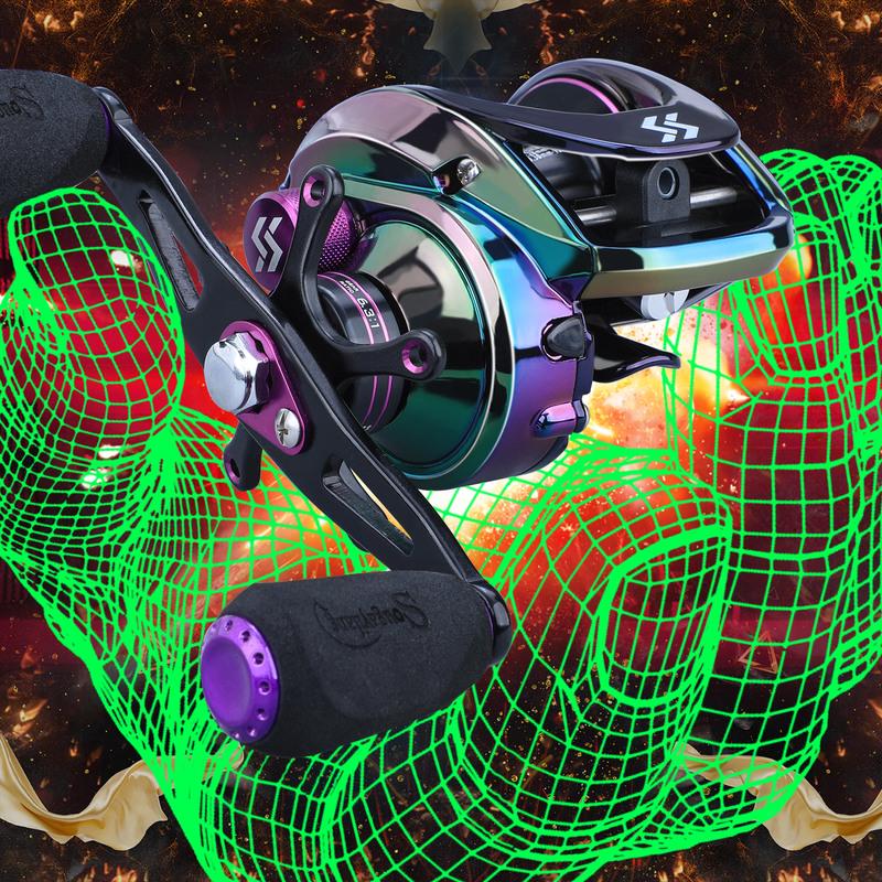 6.3:1 High Speed ​​Baitcasting Rulle 190g Super Long Casting Fishing MAX Drag Power 18LB kortskaftspole