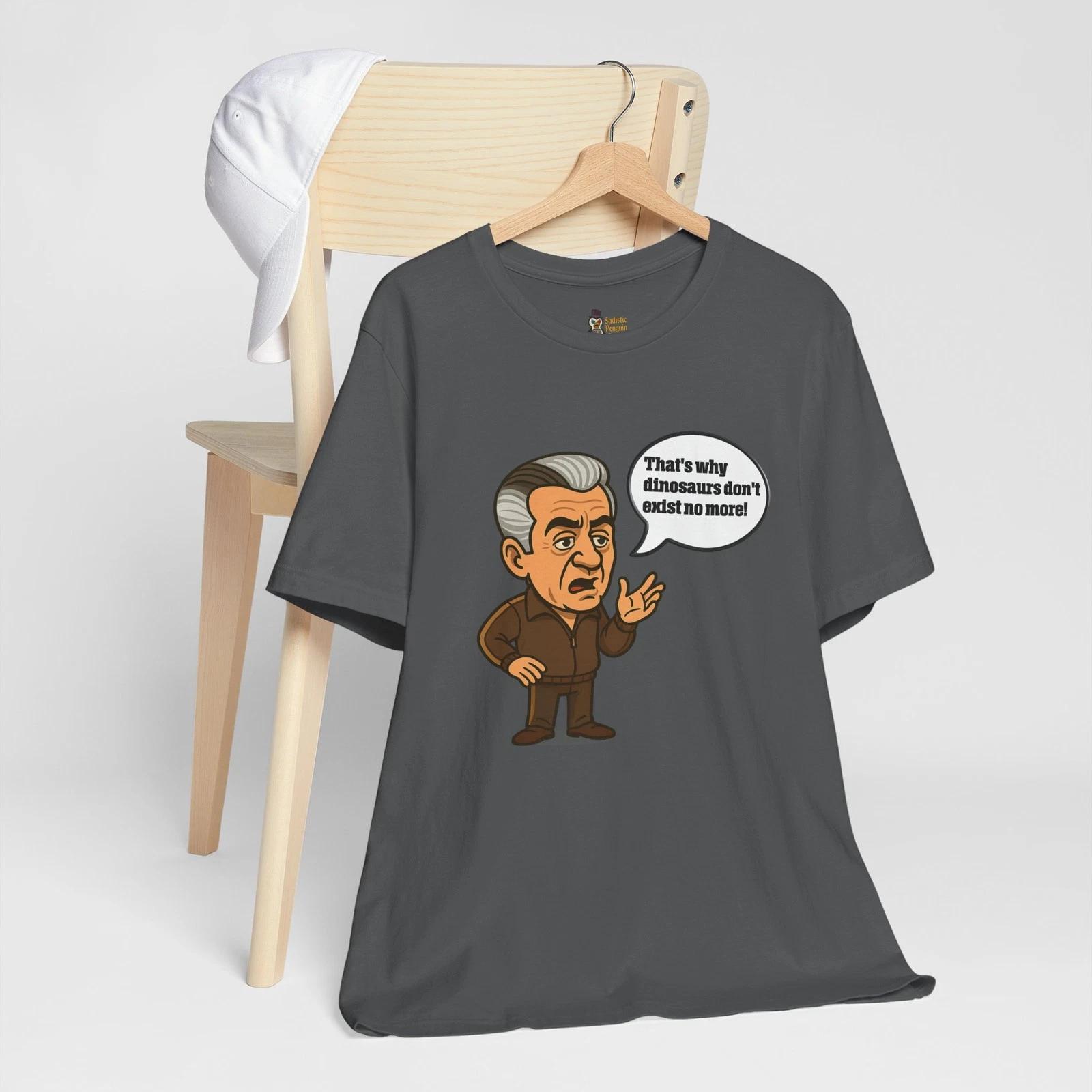 

Funny Mobster Quote T-Shirt – Big Head Caricature Tee for Sopranos Fans 3XL