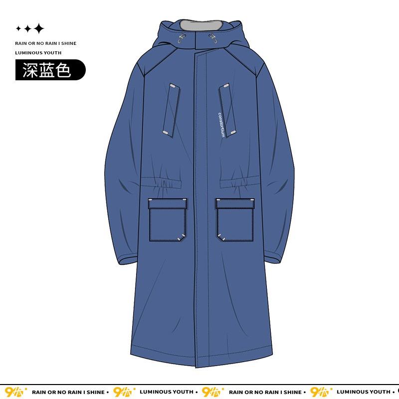 Long Hooded Raincoat Hiking TPU Waterproof Full Body Rainwear Outdoor Travel