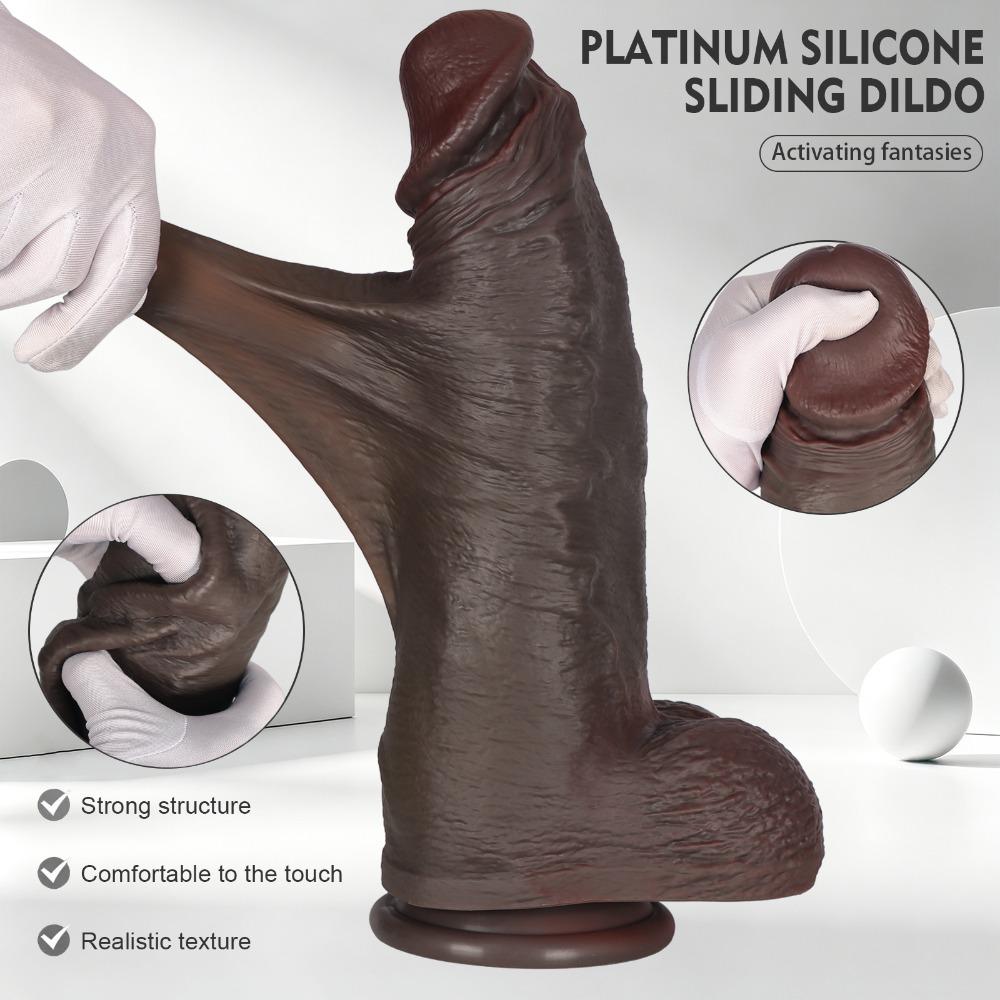 Giant Realistic Dildo with Suction Cup, Liquid Silicone Extra Large Penis for Women