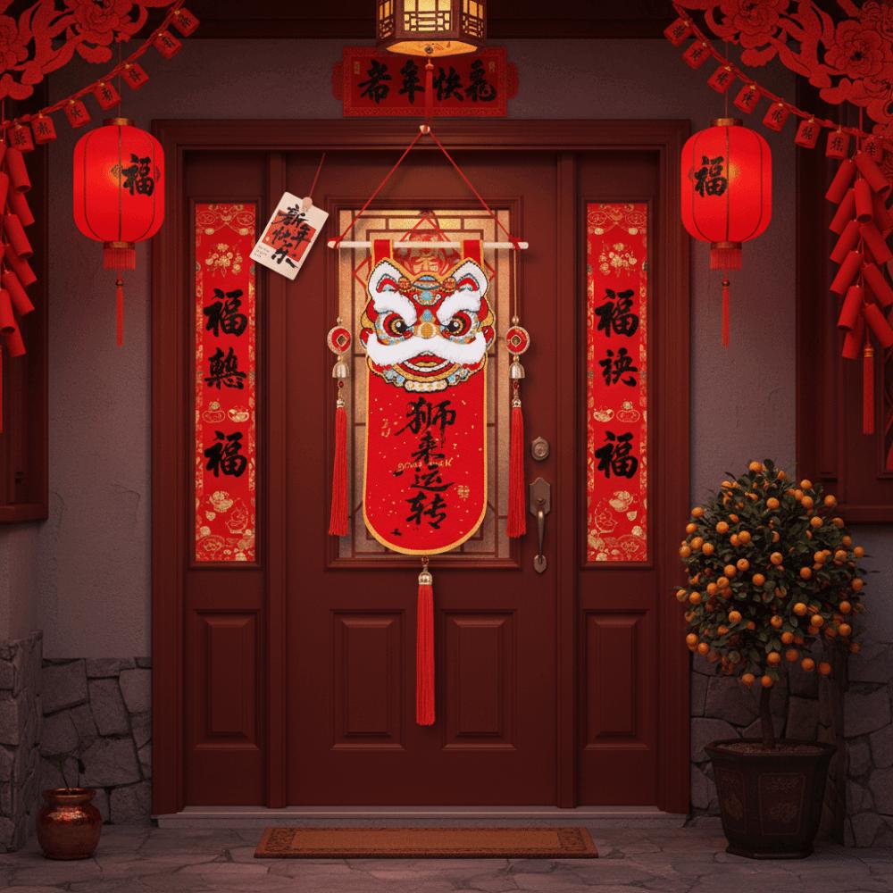 Knitted Hanging Ornament Red Color Wall Hanging Decoration  Chinese New Year