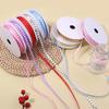 DIY 20Yards/Roll Woven Peach Heart Ribbon 8mm Multi-purpose Gift Wrapping Ribbon Made of Polyester Bows Ribbon Crafts Accessory
