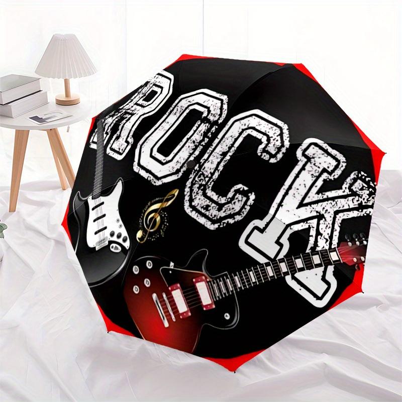 1pc Electric Guitar Automatic Opening/closing Umbrella, Compact Travel Umbrella - - Festive Accessory, Sturdy Ribs Yy250807071