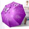 1pc Butterfly Purple Automatic Open/close Folding Umbrella, Compact Portable Travel Umbrella, Cute Umbrella, Durable Construction Yy260328027