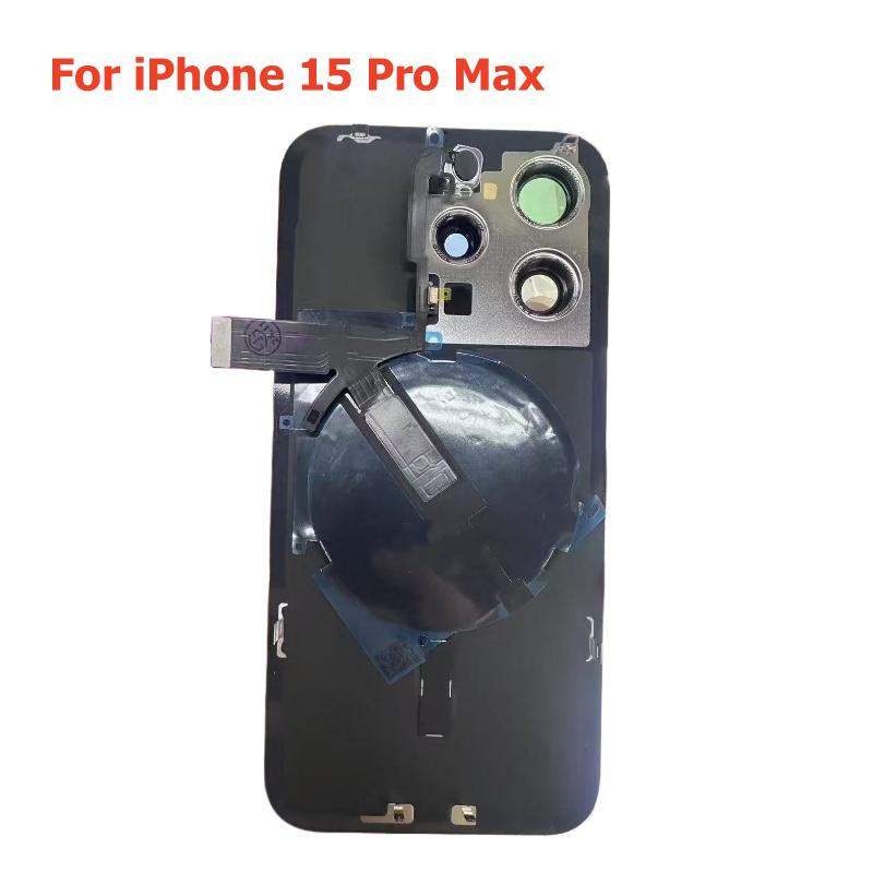 Для iPhone 15 Pro Max 15Plus 15Pro Замена заднего стекла Задняя крышка корпуса с беспроводным шлейфом Металлическая пластина Часть