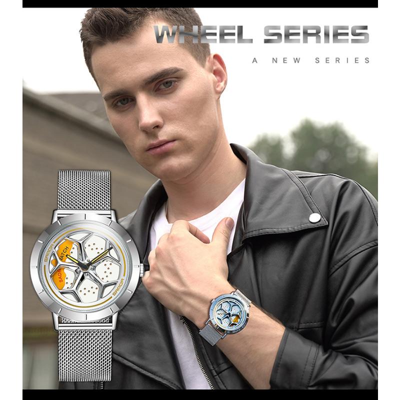 SANDA Ceas Bărbați Nou Ceas Rotativ Ceas Fashion Hollow Quartz