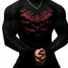 Herren Langarm-T-Shirt mit 3D-Streifendruck, bequem, atmungsaktiv und vielseitiges Herren-Oberteil