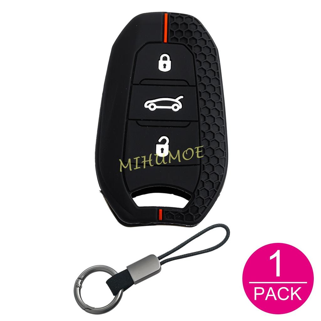 3 Tasten Silikon Auto Schlüsselanhänger Hülle Abdeckung Kette Für Peugeot 208 308 508 2008 3008 5008 Citroen C3 C5 Aircross C4 Picasso DS 3 7