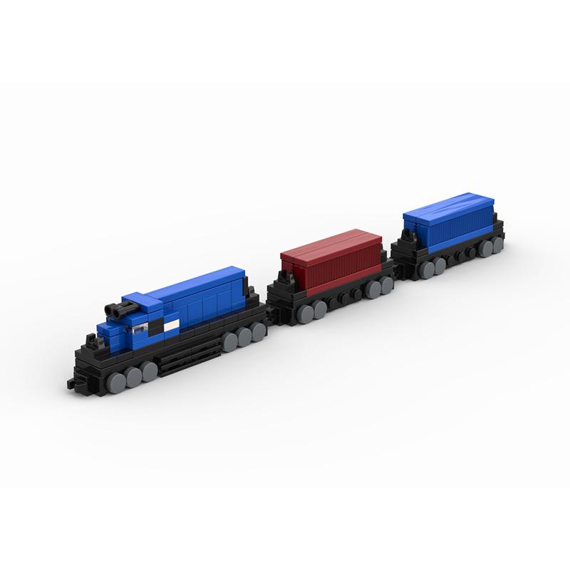 Building Block Train Track Train Transporter One Carriage Assembled Toy Model Compatible Small Particles