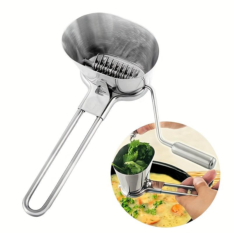 Manual Herb Chopper Stainless Steel Handheld Kitchen Cutter for Parsley Basil Mint Vegetables Rustproof Kitchen Accessories