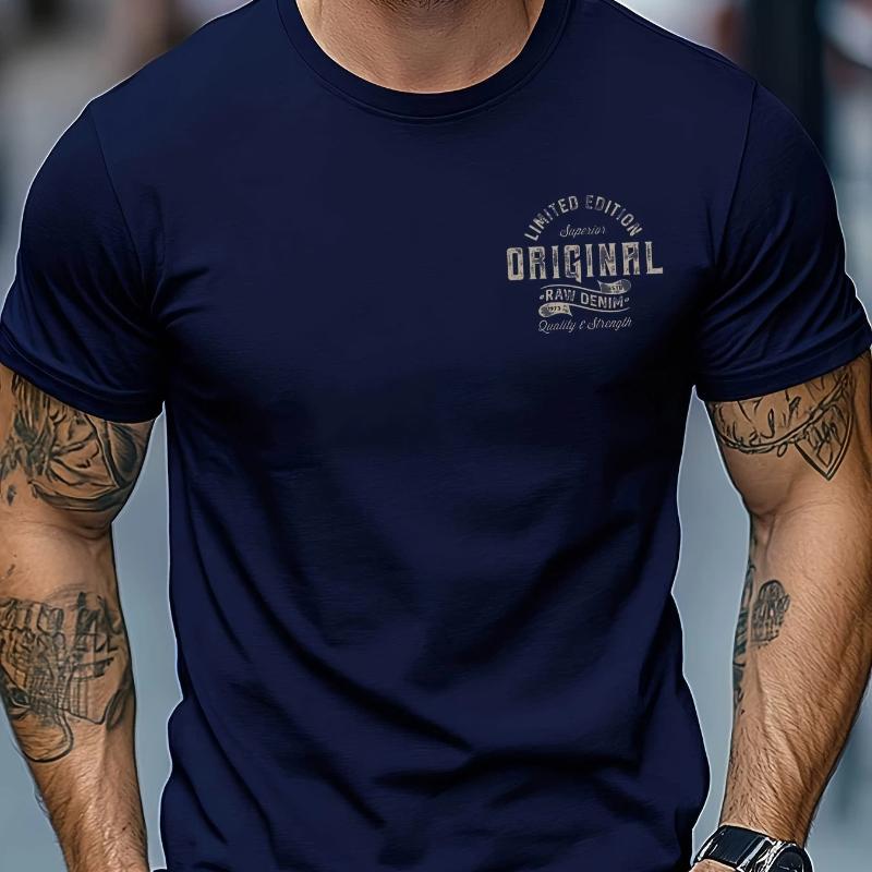 New Young Heren zomer puur katoen modieuze casual sport los letterpatroon bedrukt ronde hals korte mouw T-shirt top 2XL