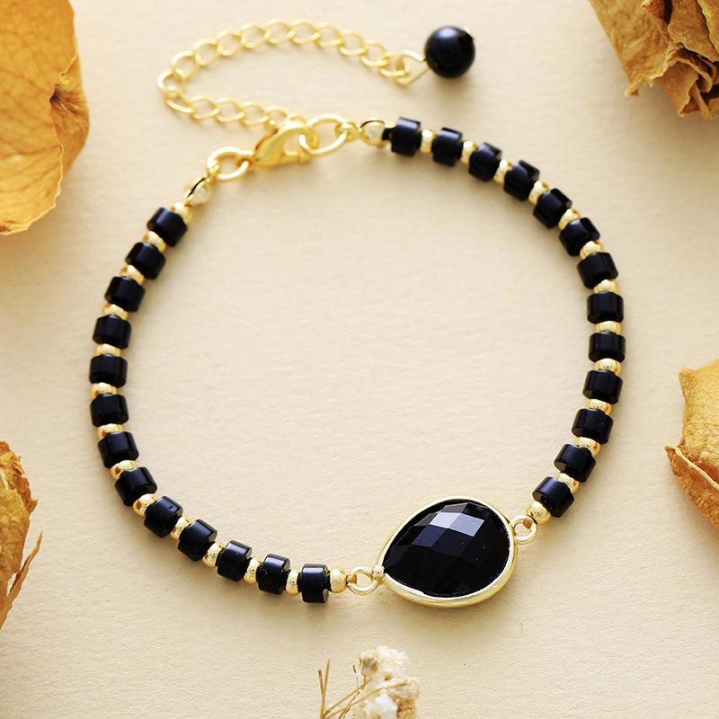 High-quality hot-selling niche light luxury natural stone handmade beaded couple bracelet bracelet European and American popular jewelry