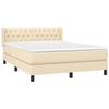 3129958 vidaXL Lit à sommier tapissier avec matelas Crème 140x200 cm Tissu