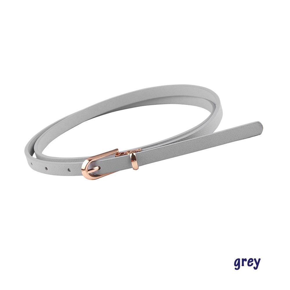 Fashion Graceful Candy Color Thin Skinny Waistband Faux Leather Belts Dress Strap Adjustable Belt