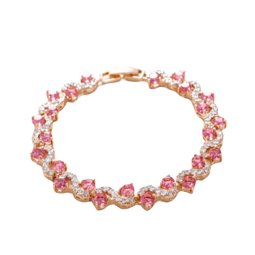 Gold Plated Crystal Gemstone Bracelet Colorful Fashion Jewelry  Dinner Parties