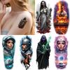 9pcs Temporary Tattoo Realistic Temporary Tattoos Zombie Woman Demon Fantasy For Thighs Back Adult