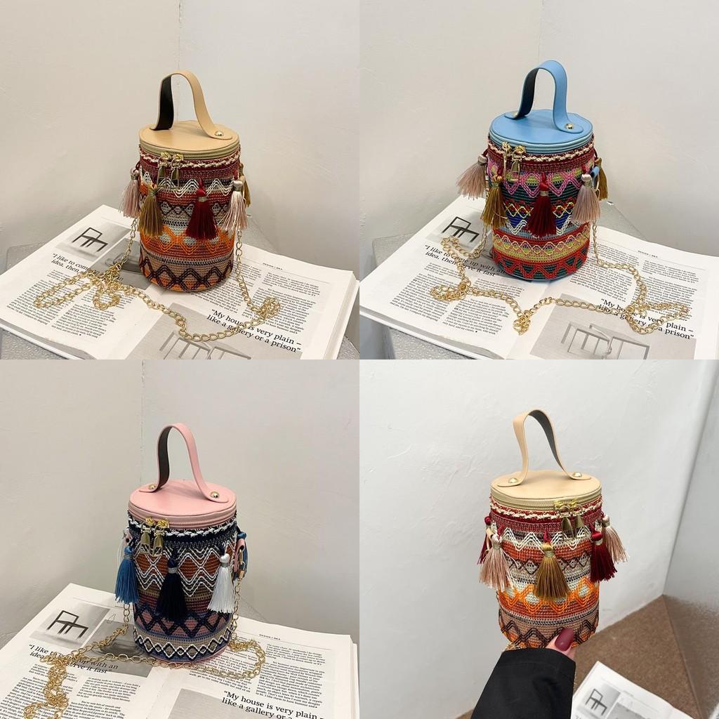 Bohemian Tote Bag For Women With Woven Detailing And Zipper Closure For Daily Use