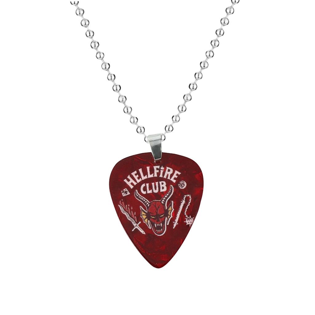 Fashionable Guitar Pick Necklace, Fan Support Gift Gothic Necklace, Trendy Strap Jewelry Pendant Necklace