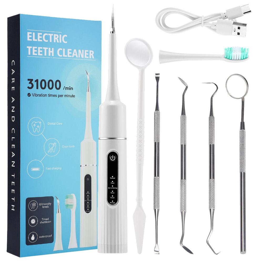 Electric Sonic Dental Calculus Scaler 6 Gears Oral Teeth Tartar Remover Plaque Stains Removal Teeth Cleaner Teeth Whitening