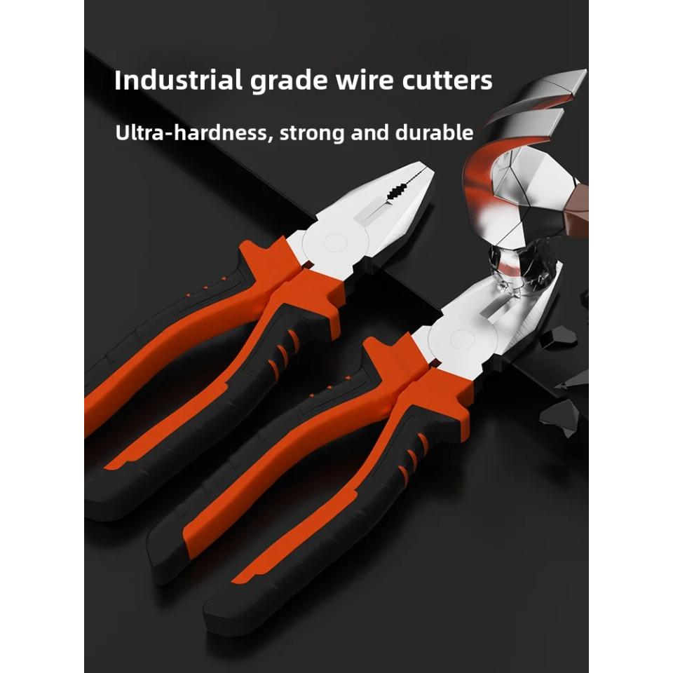 Electric Wire Pliers Large Opening Sharp Multifunction Tool for Cutting Twisting Gripping Metal Wires Heavy Duty Industrial Tool