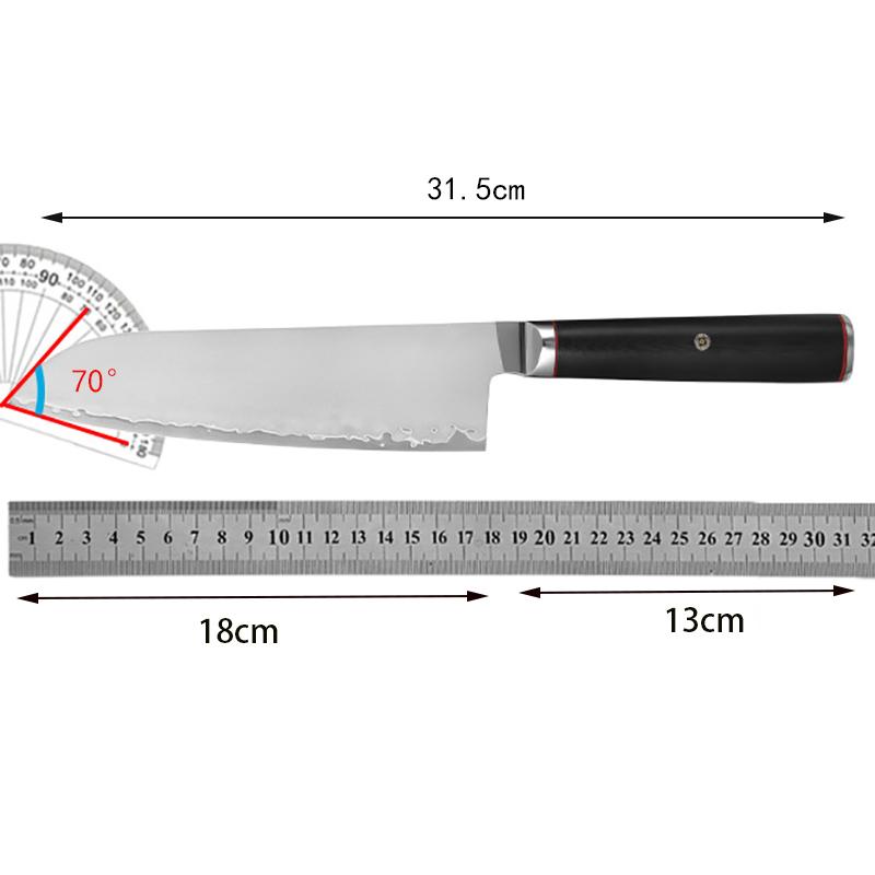 7 Inch Santoku Knife 3-layers Clad Steel 10Cr15CoMoV Blade G10 Handle Chef Slicing Vegetable Cleaver Meat Japanese Kitchen Knife