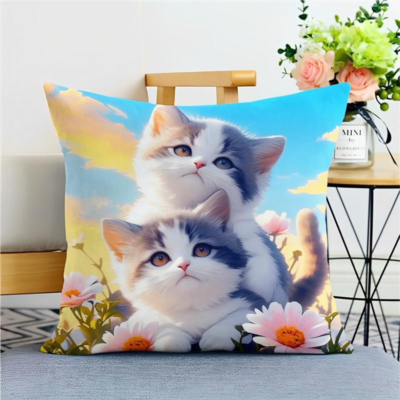 

Милый кот мультфильм наволочка для украшения общежития офис гостиная дома наволочка 45x45cm
