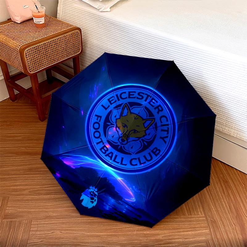 Leicester City FC Pattern, Automatic Folding Umbrella, Portable and Foldable Design, 8 Ribs, a Christmas or Birthday Gift.