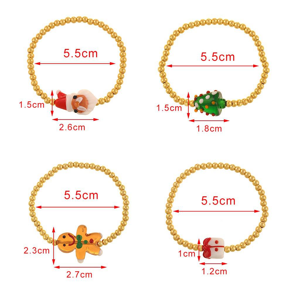 Festive Gingerbread Man Beaded Bracelet: Unique, Colorful Design for Women - Perfect Autumn/Winter Layered Best Friend Gift