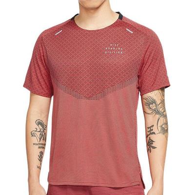 Nike T Shirts Men's Light Red Crew Neck Moderate DD4796-010