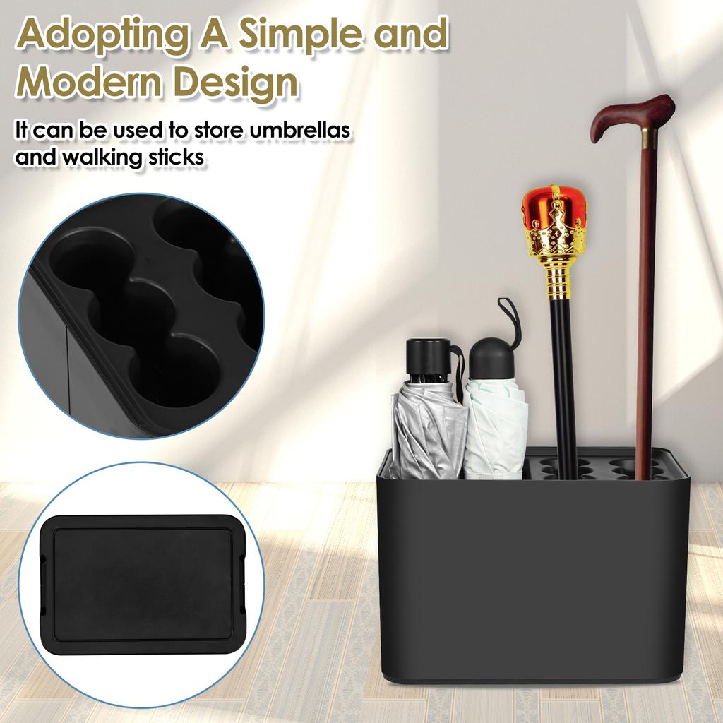 Regenschirm-Organizer-Gestell, Schirmständer mit abnehmbarer Tropfschale, rutschfester Basis, platzsparender Aufbewahrungshalter für den Haushalt