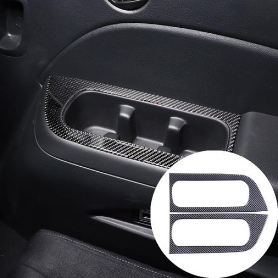 Carbon Fiber Third-row Cup Holder Frame Trim Sticker For Honda Pilot 2016-