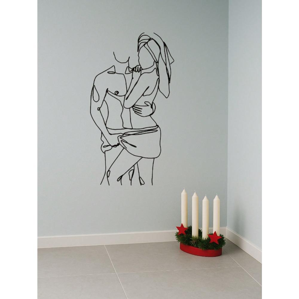 Metal Wall Art Embracing Couple Minimalist Sculpture Weatherproof Iron Decor Romantic Anniversary Gift Indoor Outdoor Modern Home